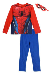 Costum Spiderman, bumbac, rosu cu albastru